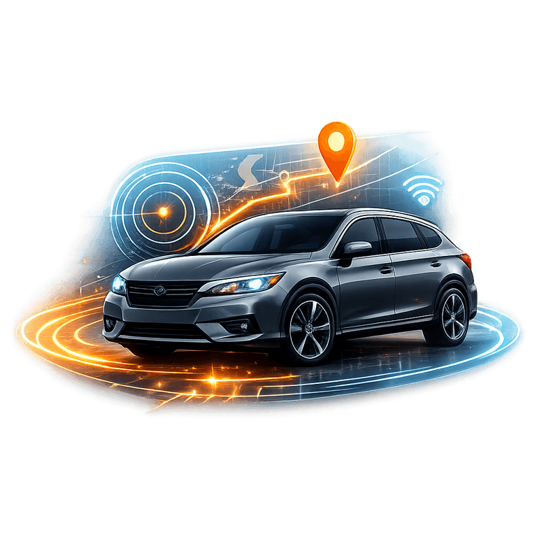 Carro protegido por rastreamento inteligente da CDCentral
